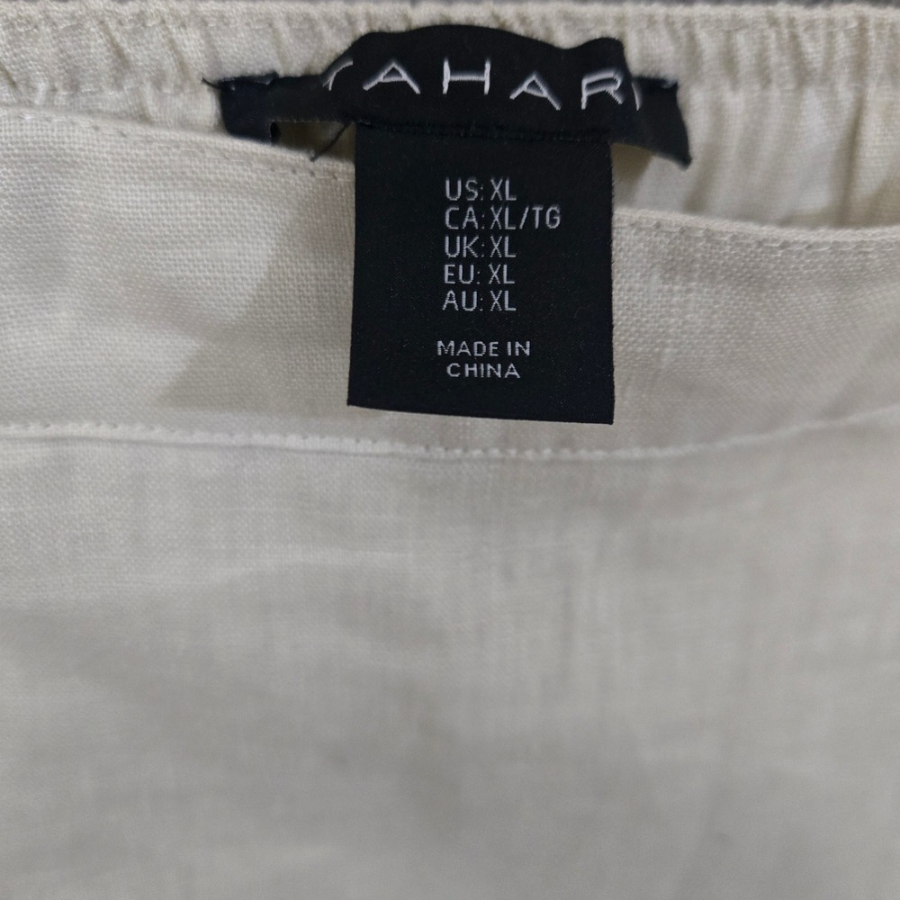 Tahari Linen Skort Womens XL Button‎ Front Minimalist Summer Casual Capsule - Picture 3 of 10